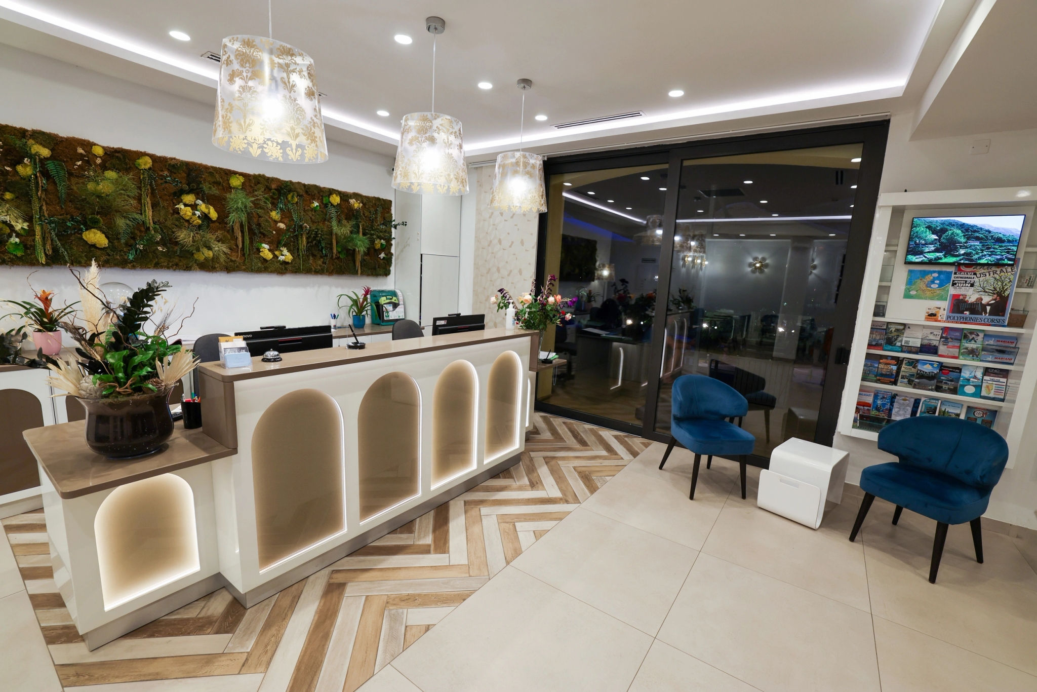 Reception de l'hotel Saint-Christophe en Balagne